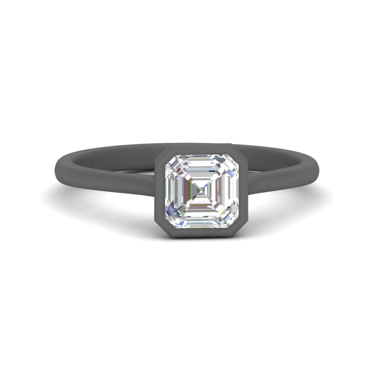 Asscher Cut Petite Bezel Solitaire Engagement Ring