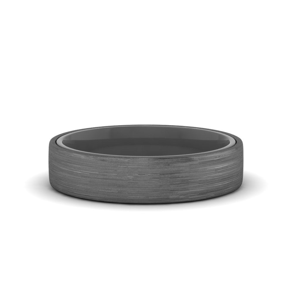 Brushed 2 Tone Mens Wedding Ring