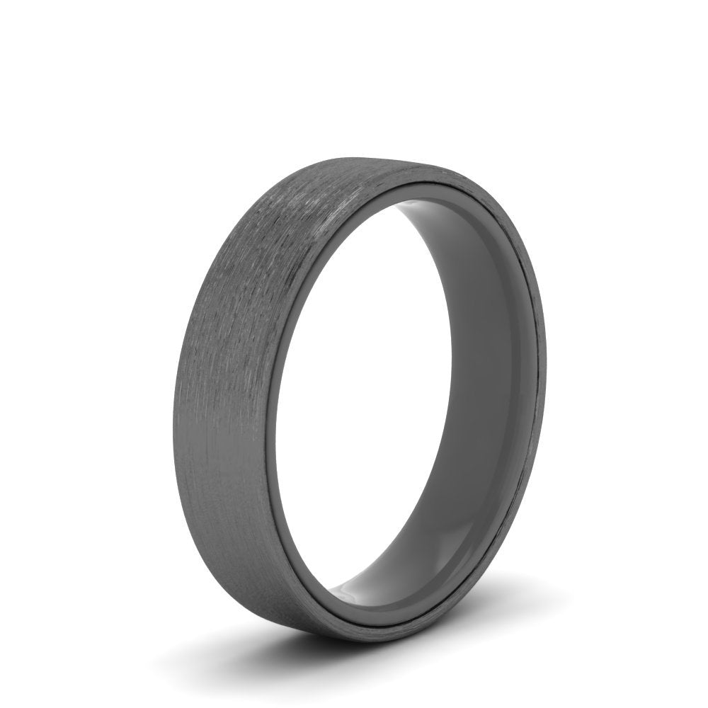 Brushed 2 Tone Mens Wedding Ring