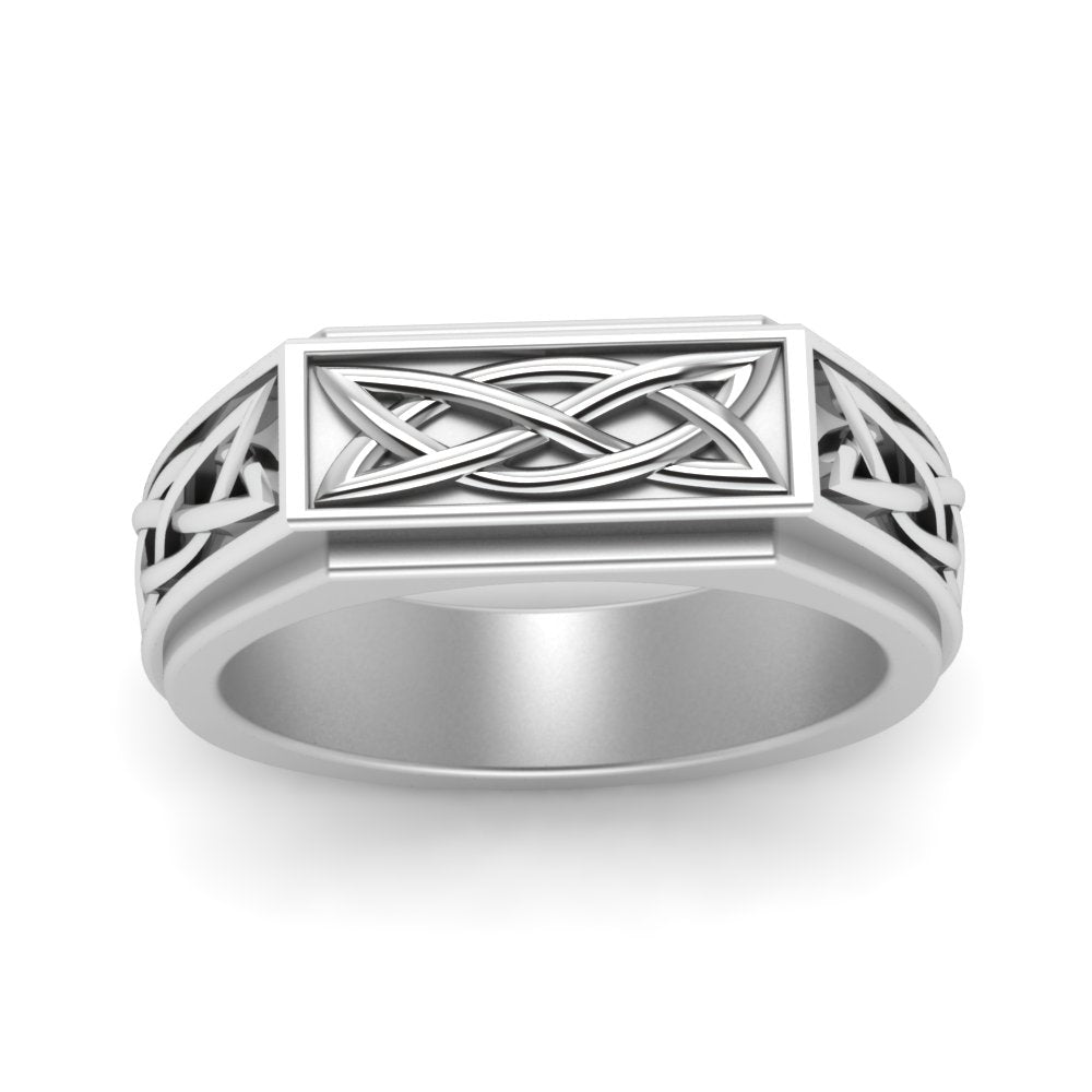 Celtic Engraved Mens Gold Ring