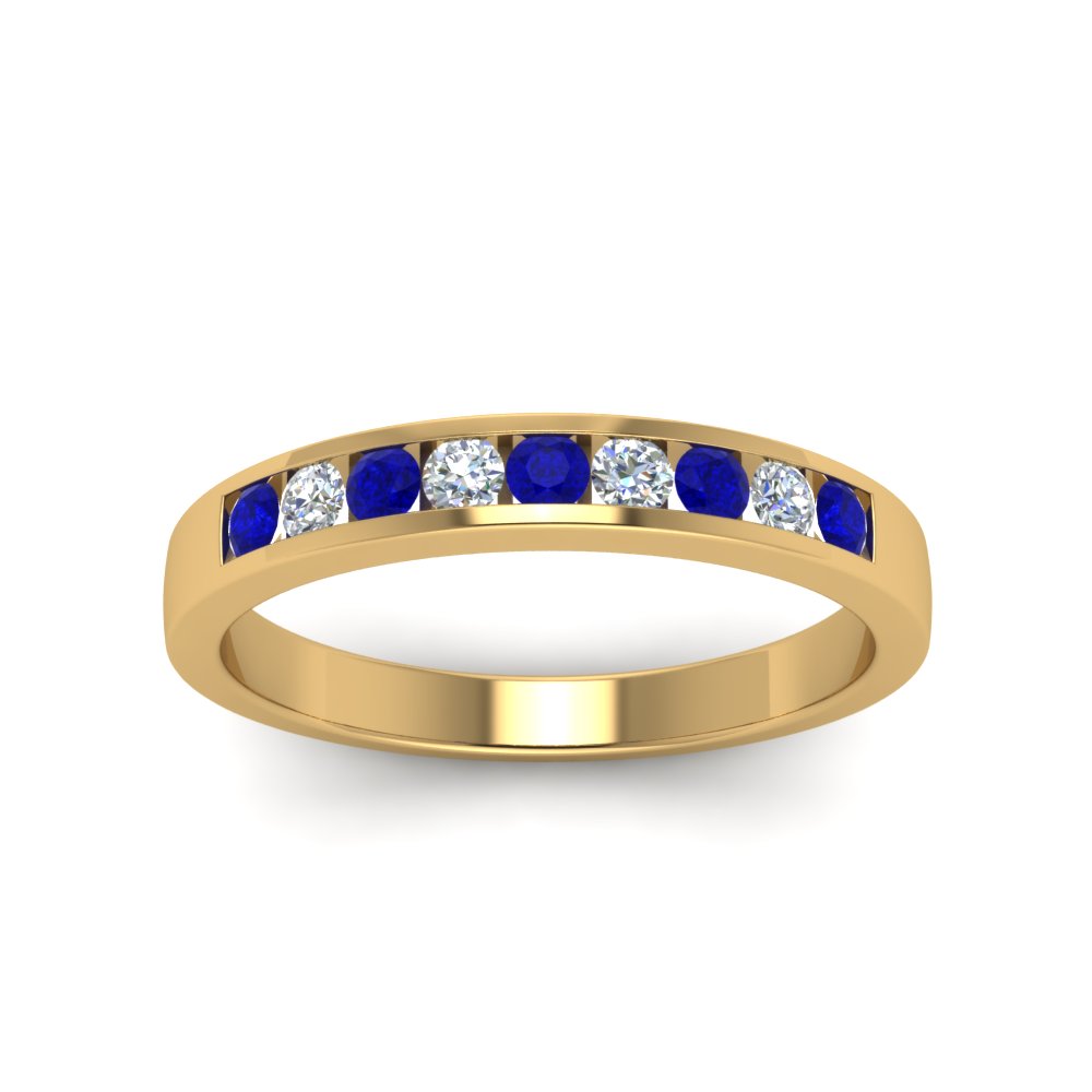 Channel 9 Stone Mens Wedding Ring