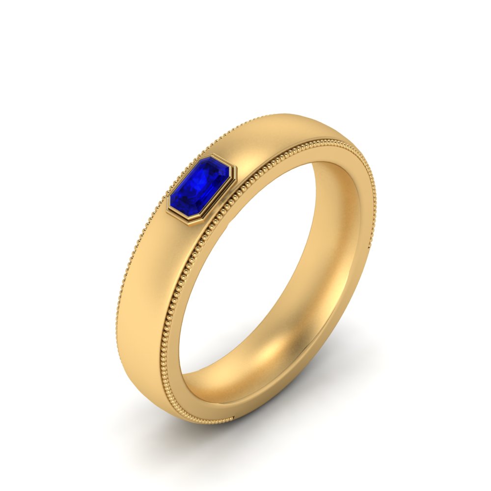 Comfort Fit Mens Milgrain Outline Ring