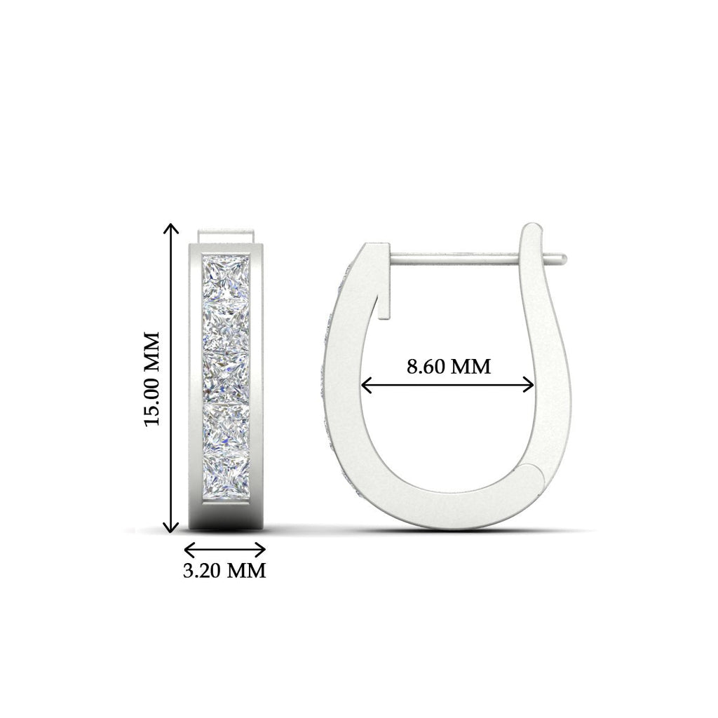 Channel Set Huggie Hoop Earring