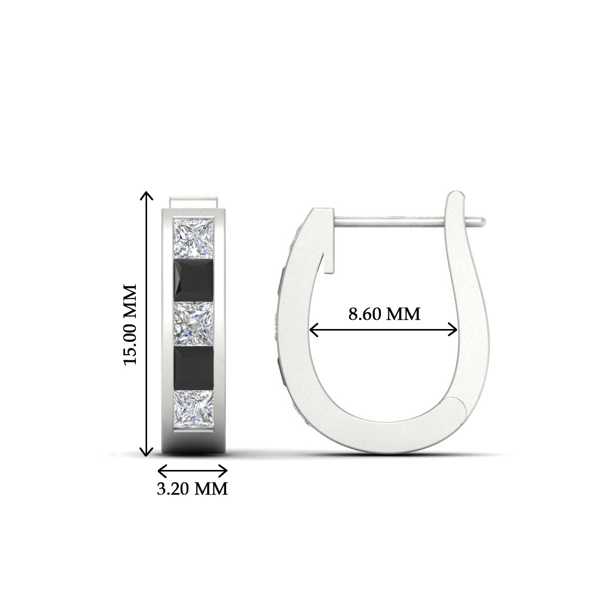 Channel Set Huggie Hoop Earring