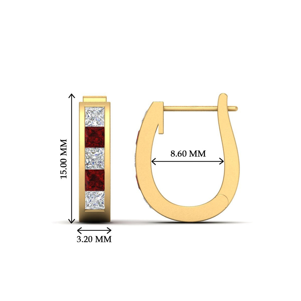 Channel Set Huggie Hoop Earring