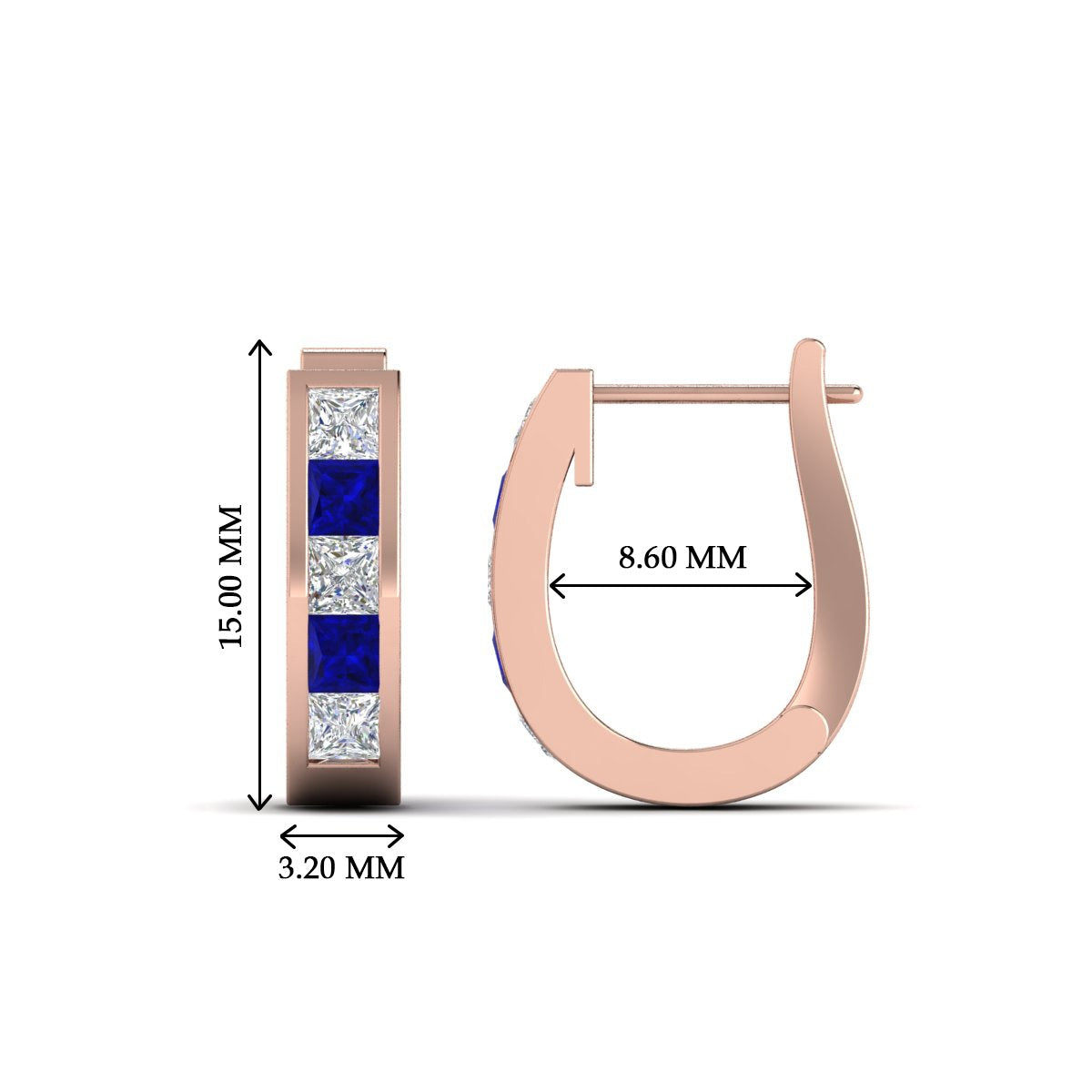 Channel Set Huggie Hoop Earring