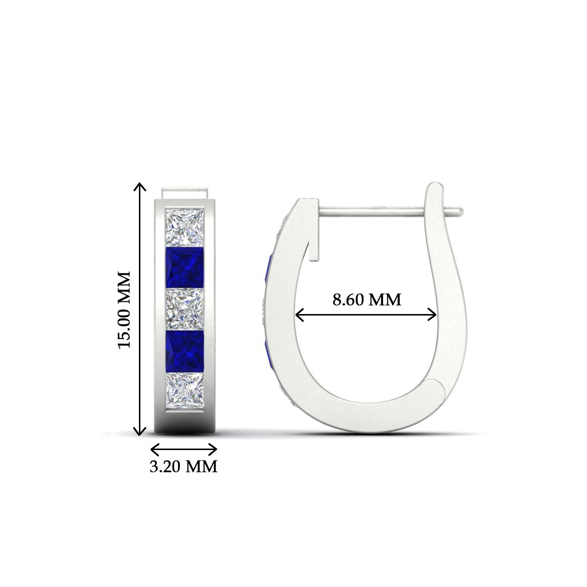 Channel Set Huggie Hoop Earring