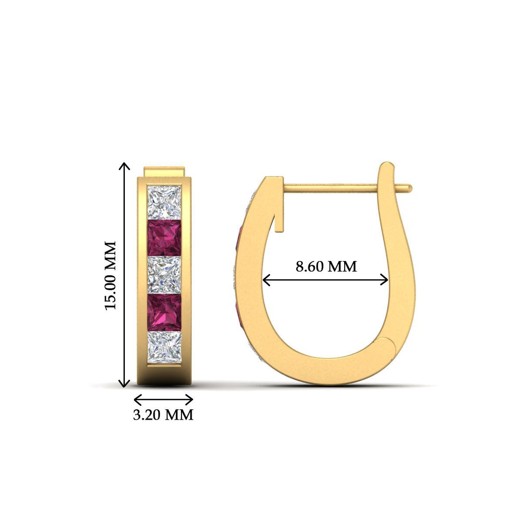 Channel Set Huggie Hoop Earring