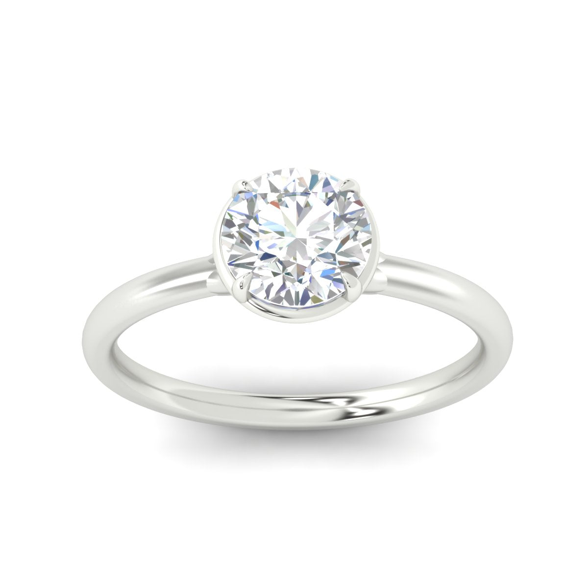 Flush Collet Solitaire Engagement Ring