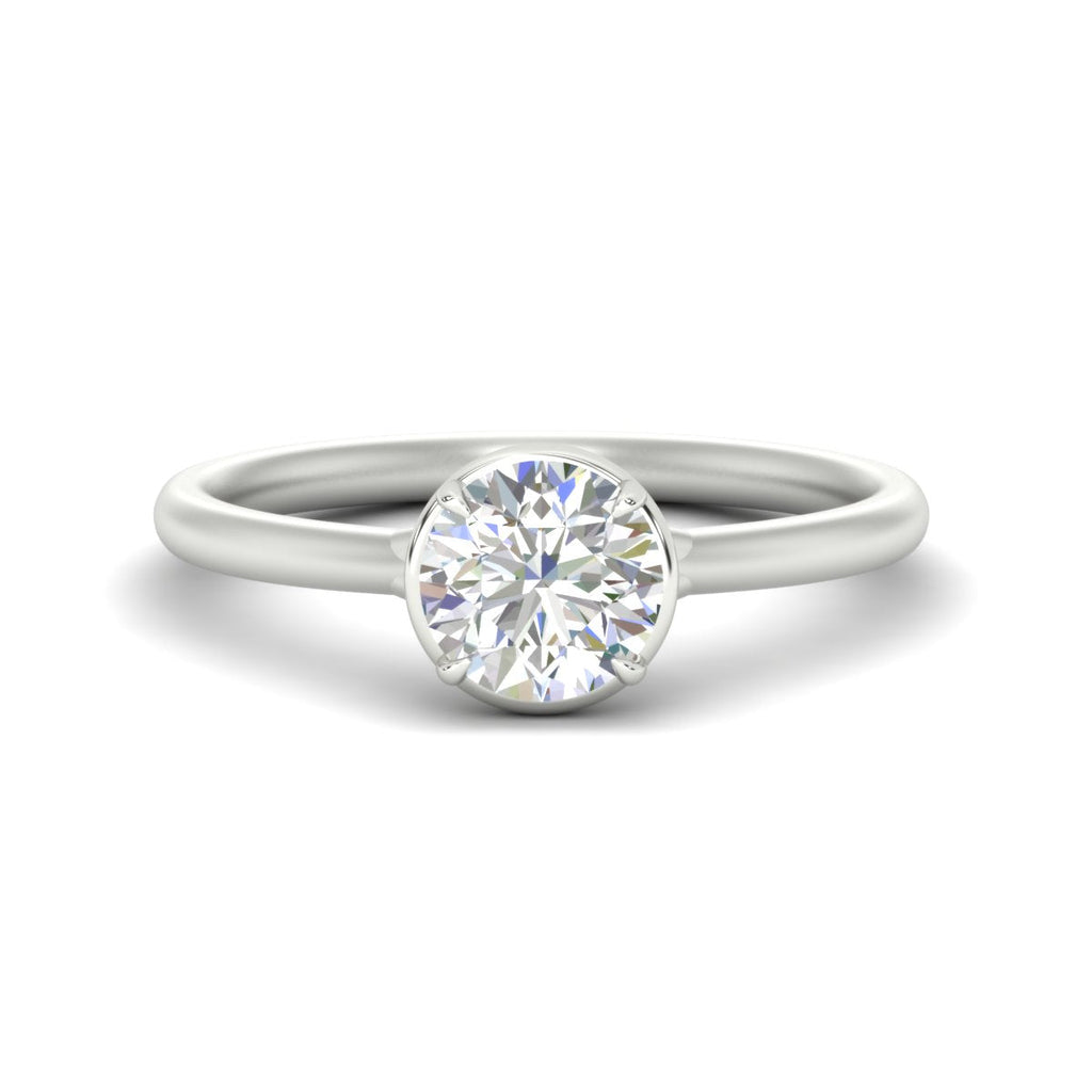 Flush Collet Solitaire Engagement Ring