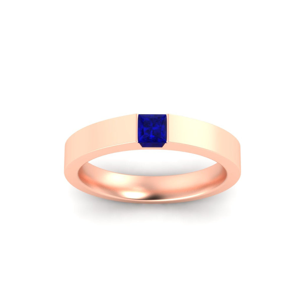 Half Bezel Solitaire Mens Engagement Ring