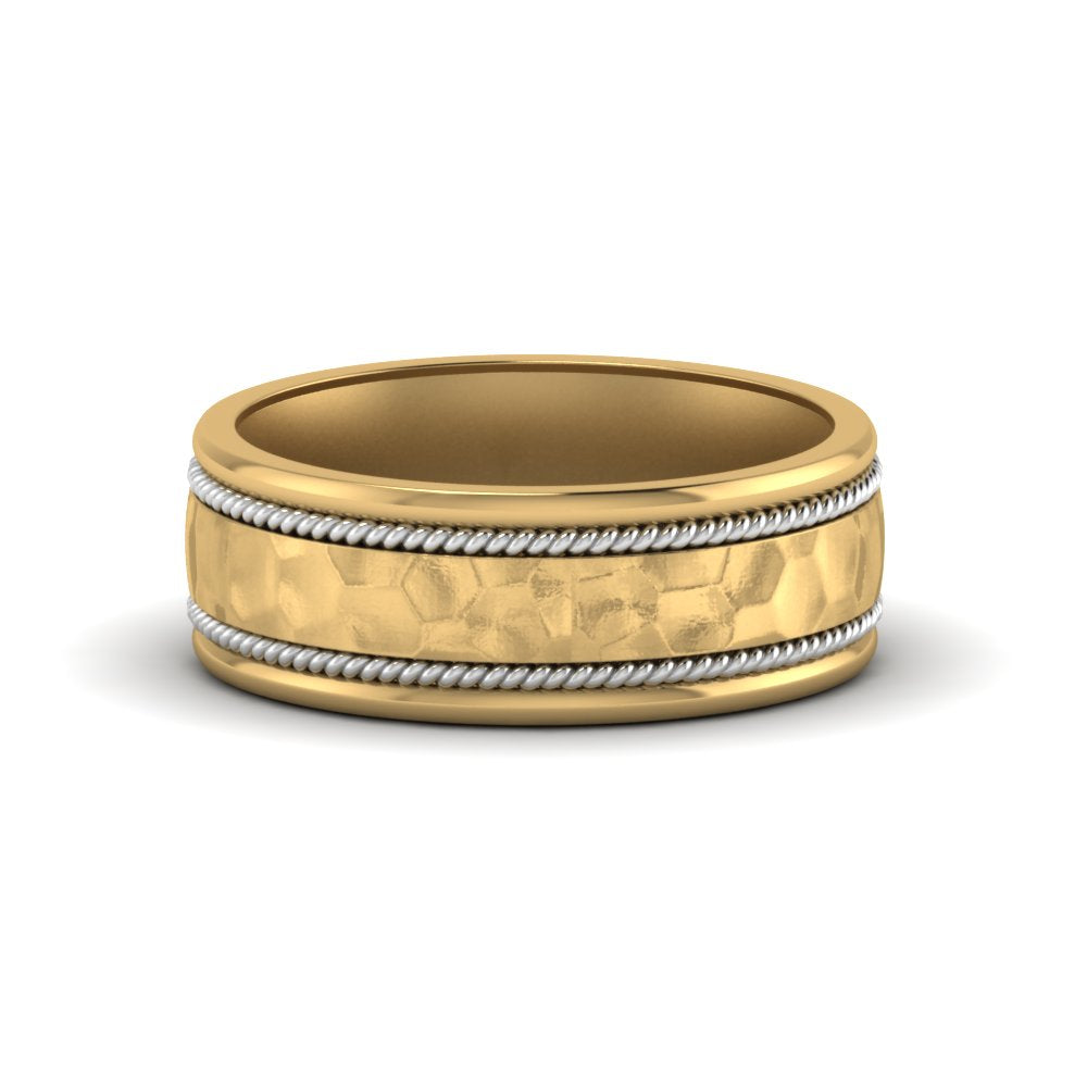 Hammered 2 Tone Mens Band