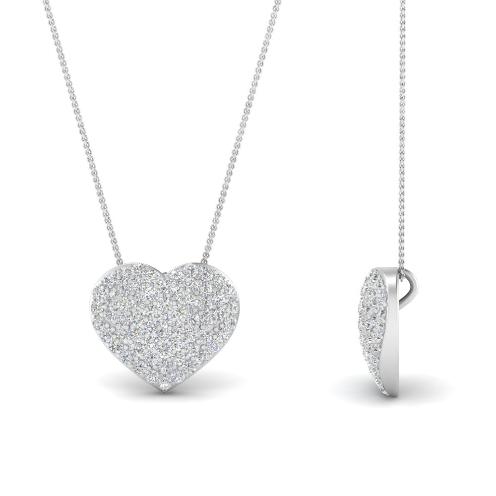 Heart Cluster Diamond Pendant