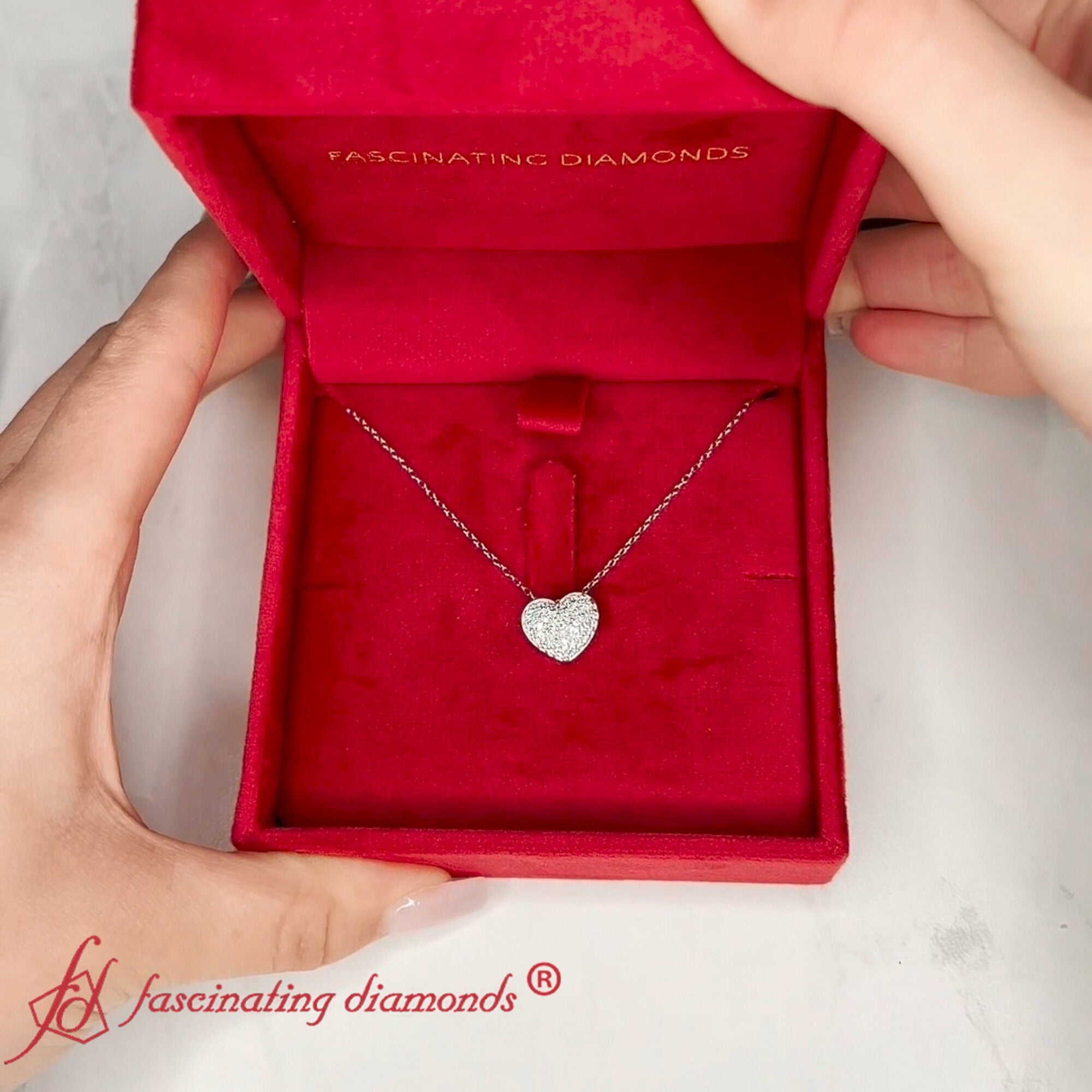 Heart Cluster Diamond Pendant