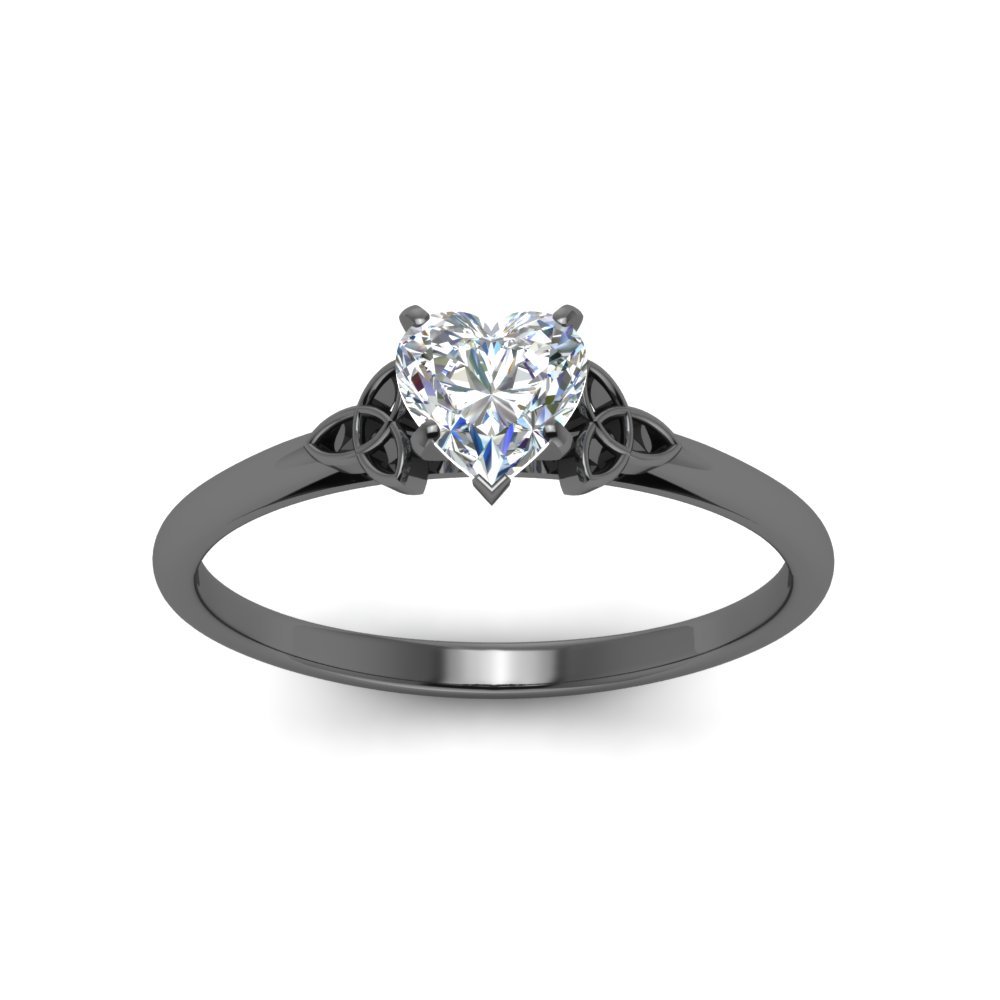 Heart Shaped Celtic Solitaire Engagement Ring