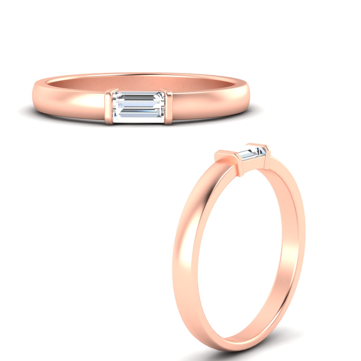 Mens Baguette Diamond Engagement Ring