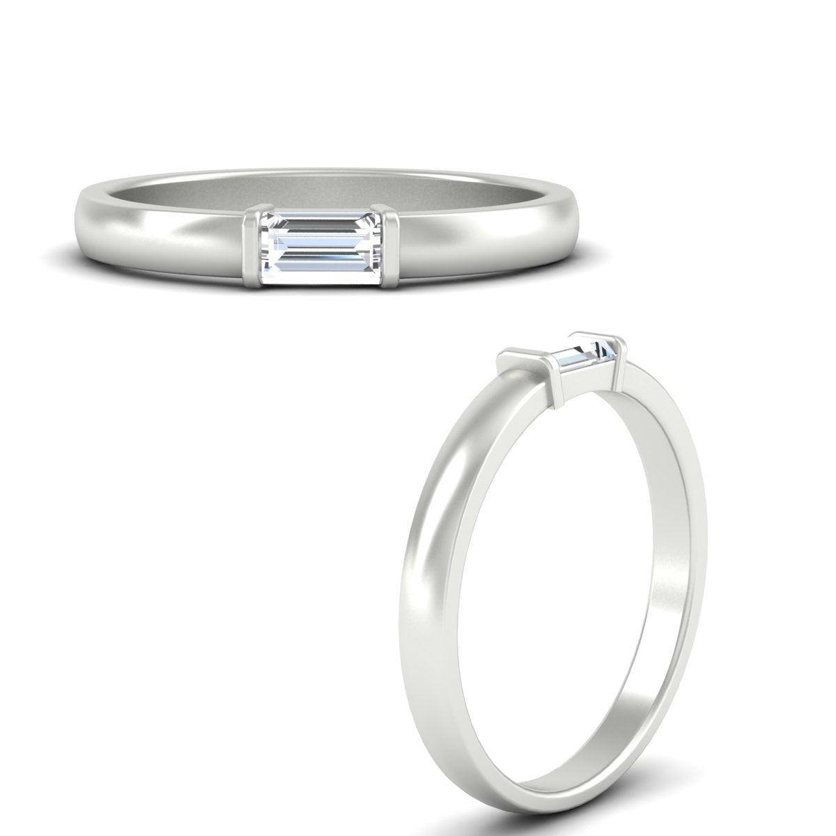 Mens Baguette Diamond Engagement Ring