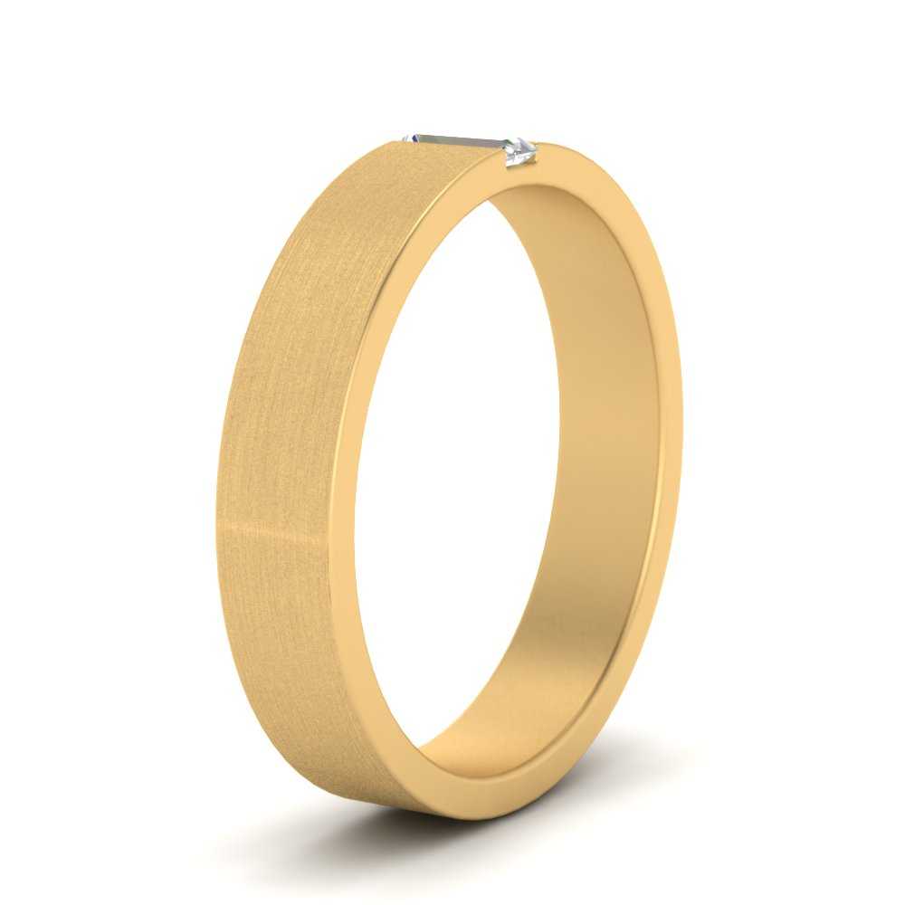 Mens Baguette Diamond Wedding Ring