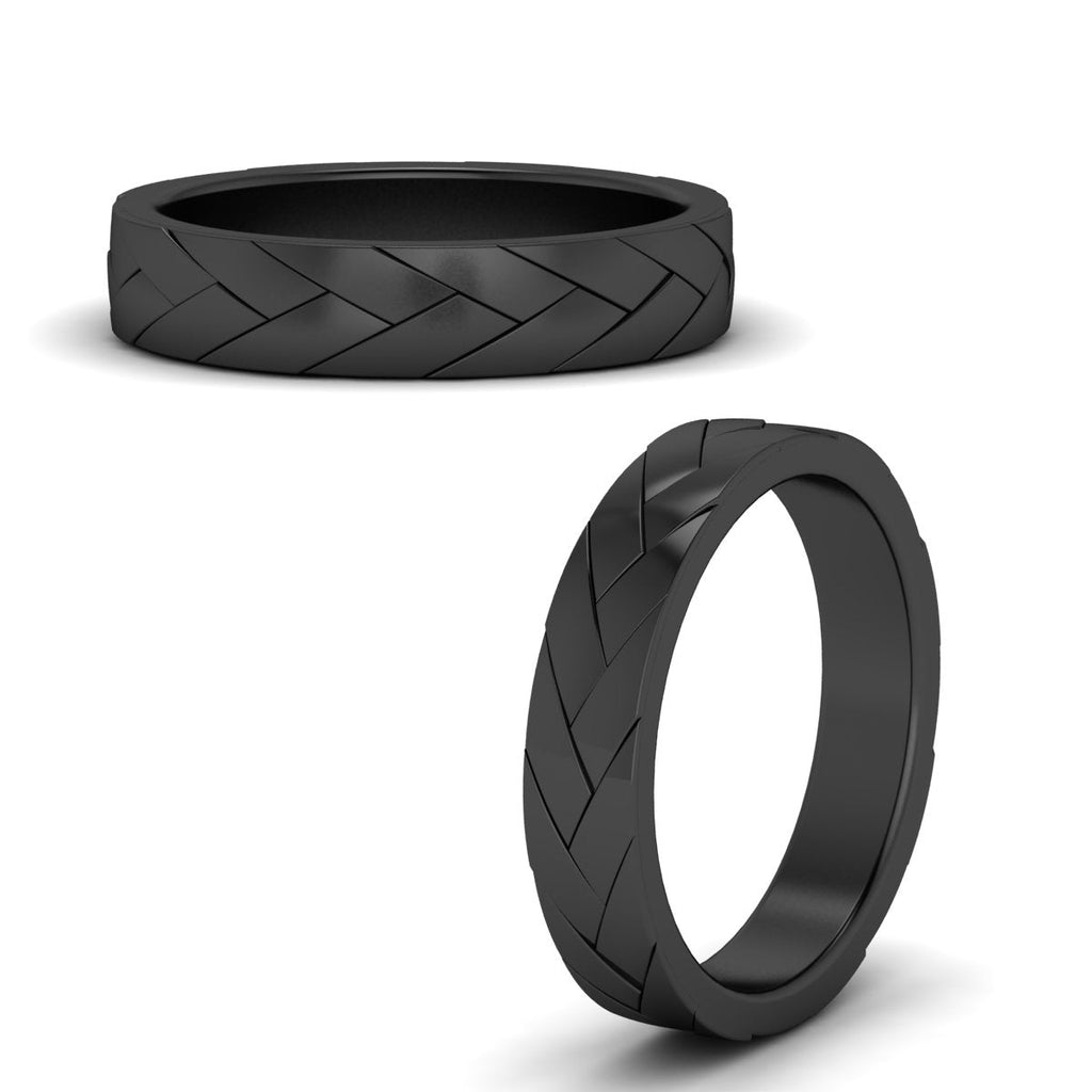 Mens Braided Design Promise Ring