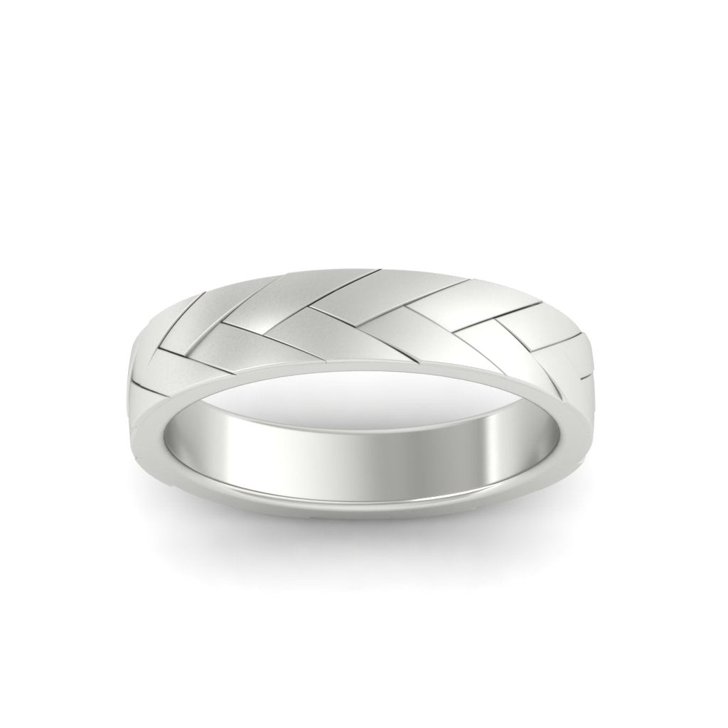 Mens Braided Design Promise Ring