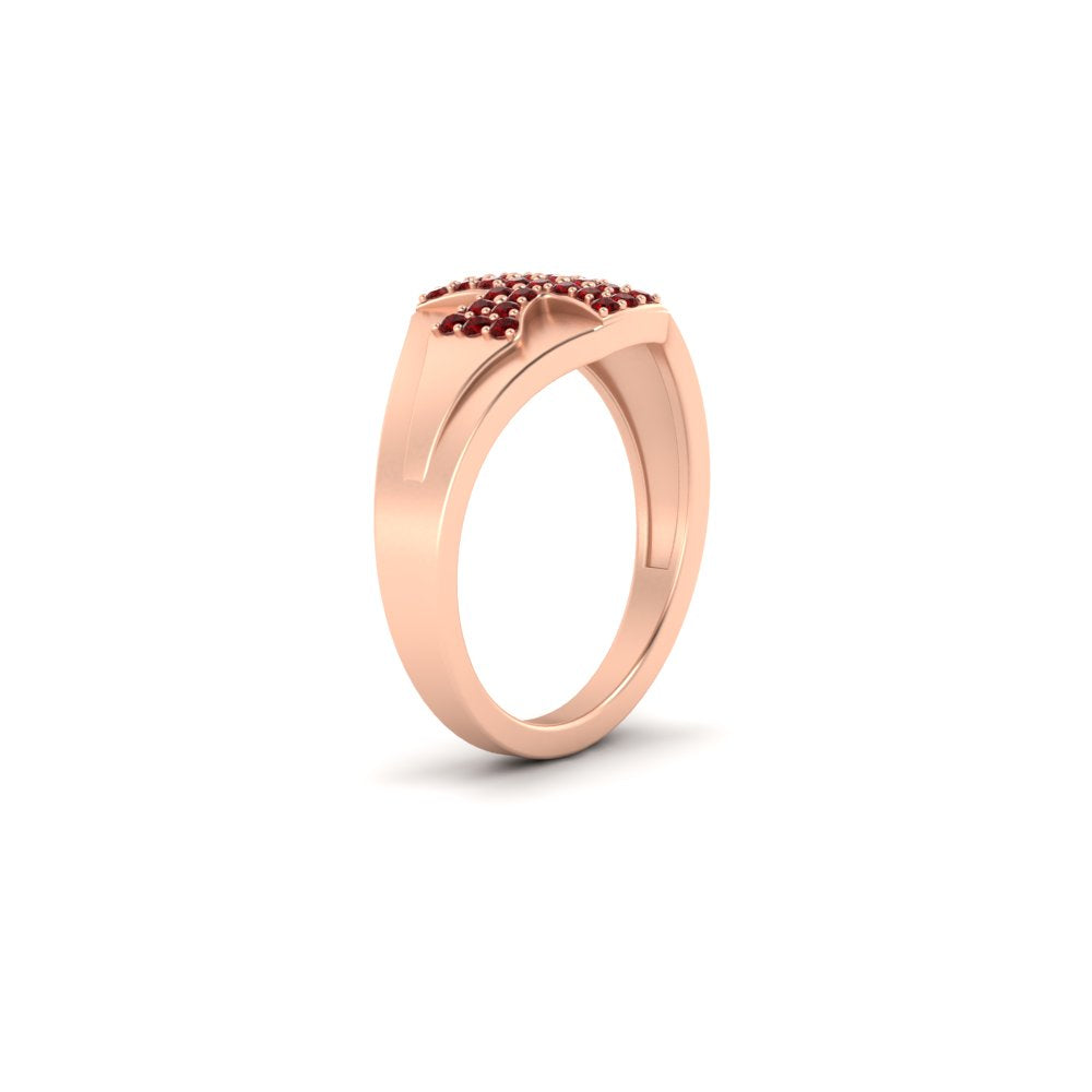 Mens Cross Gemstone Engagement Ring