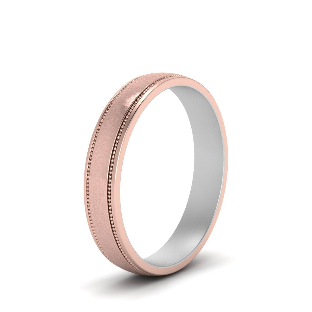Milgrain 2 Tone Wedding Band
