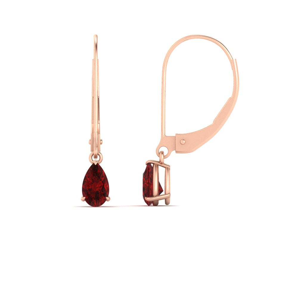 Minimalist Pear Drop Lever Back Earrings