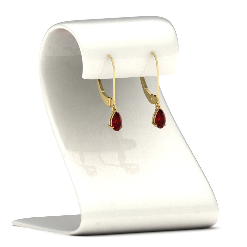 Minimalist Pear Drop Lever Back Earrings