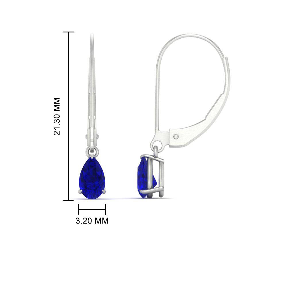 Minimalist Pear Drop Lever Back Earrings
