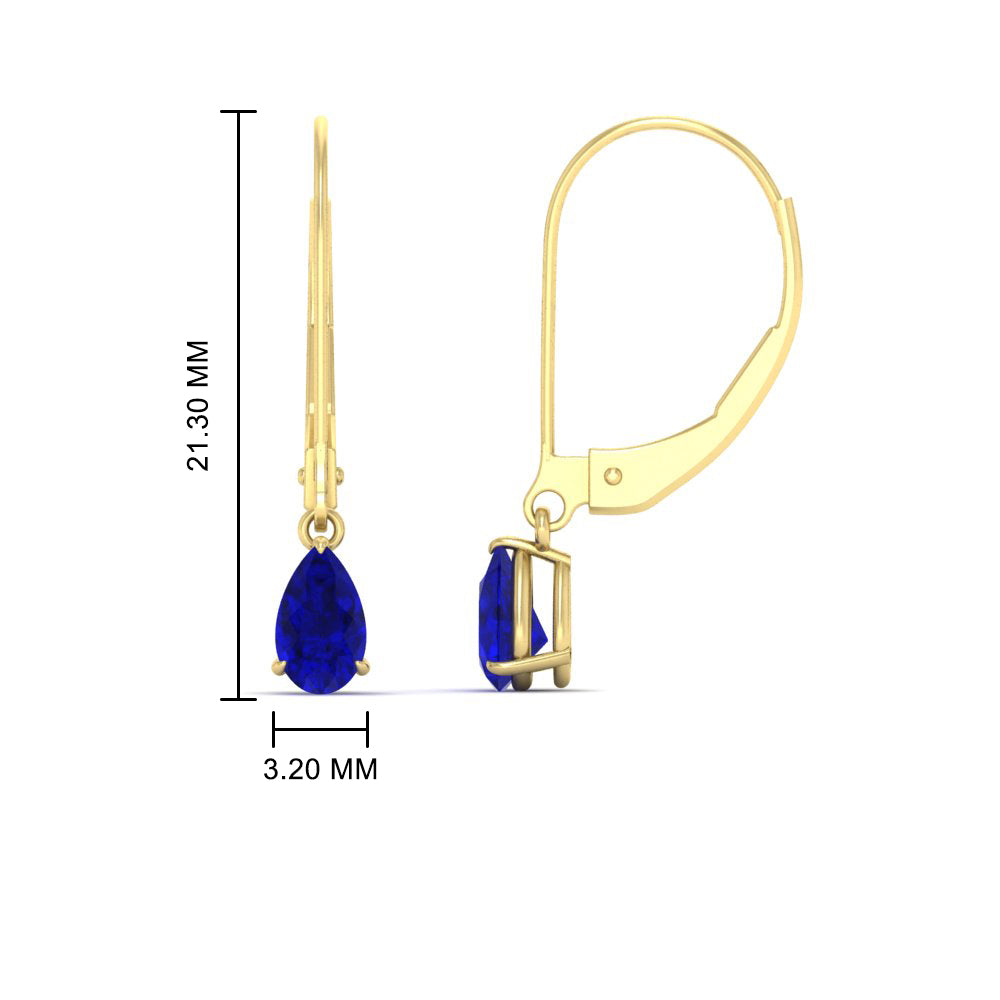 Minimalist Pear Drop Lever Back Earrings