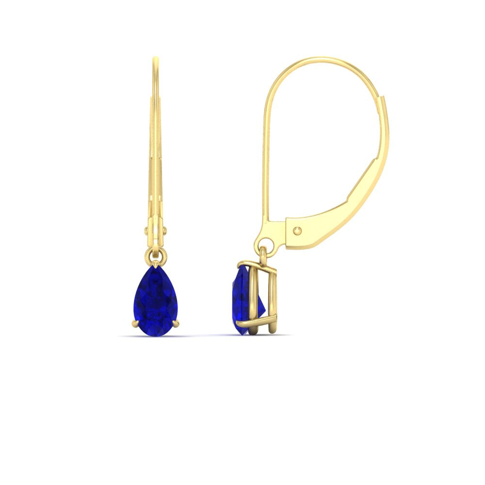 Minimalist Pear Drop Lever Back Earrings