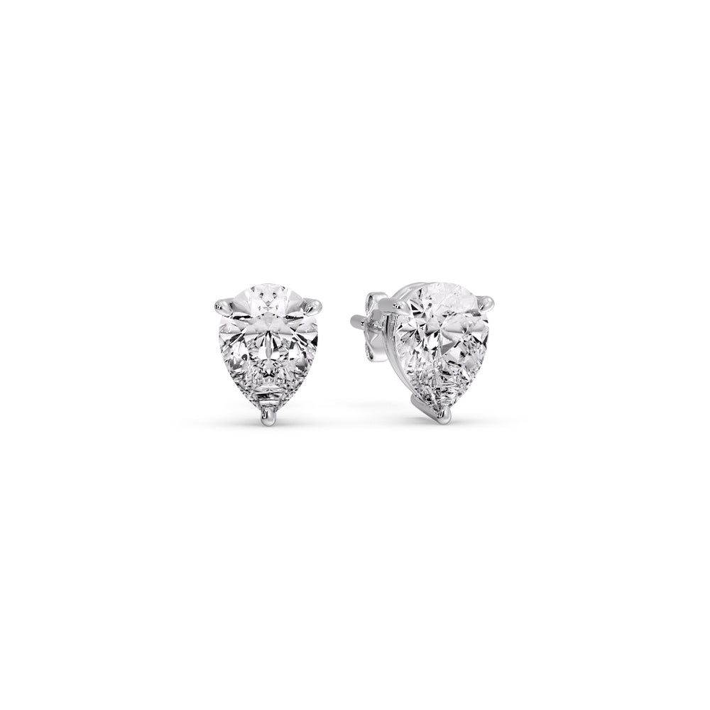 Diamond Pear Cut 3 Prong Earring