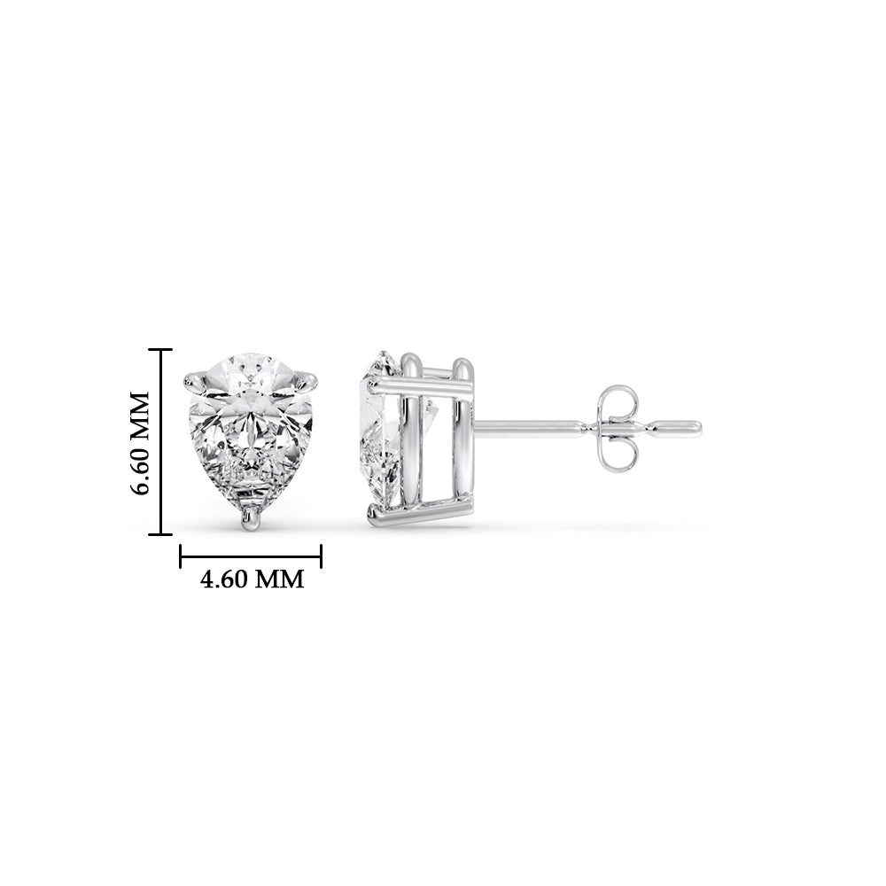 Diamond Pear Cut 3 Prong Earring