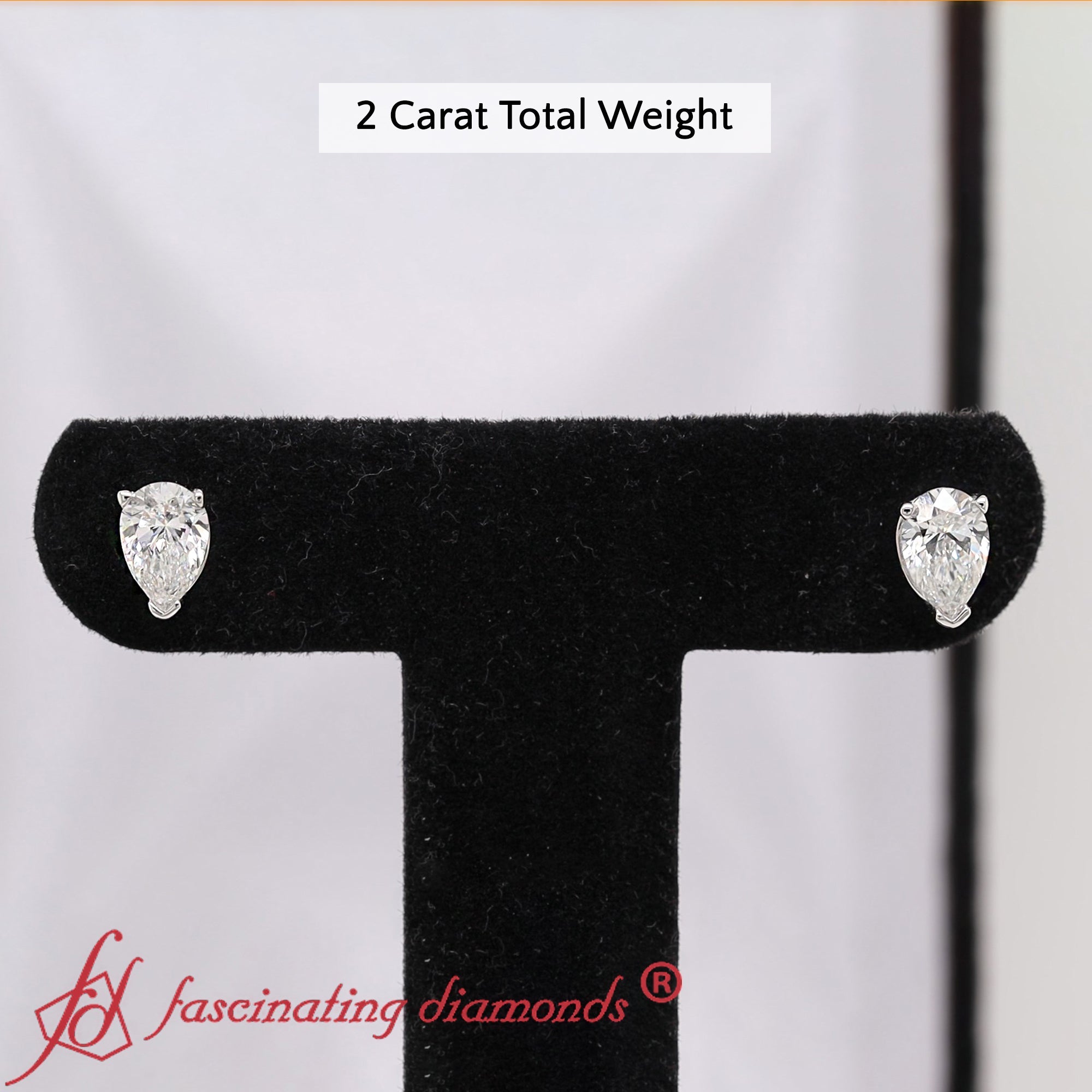 Diamond Pear Cut 3 Prong Earring