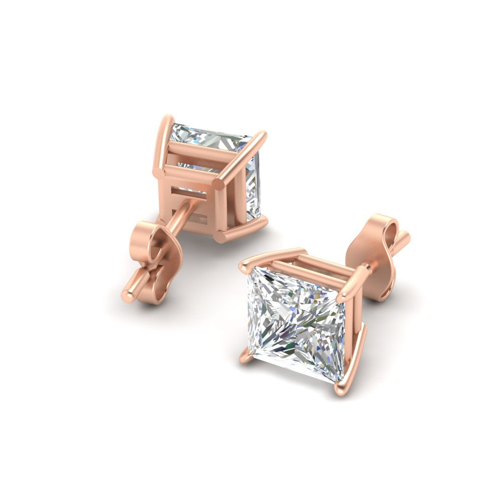 Princess Cut Diamond Stud Earring