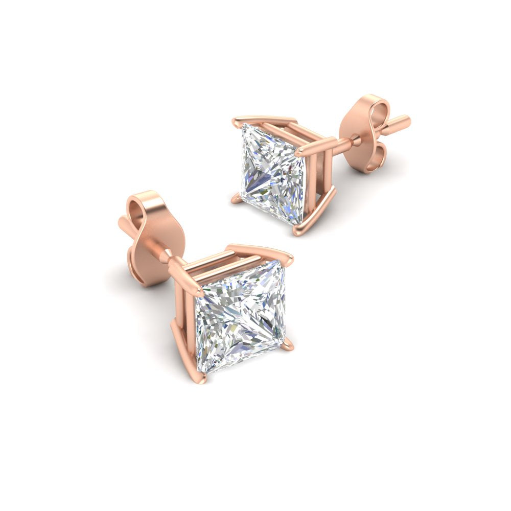 Princess Cut Diamond Stud Earring