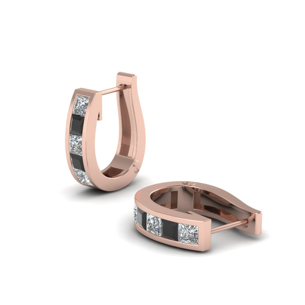 Channel Set Huggie Hoop Earring