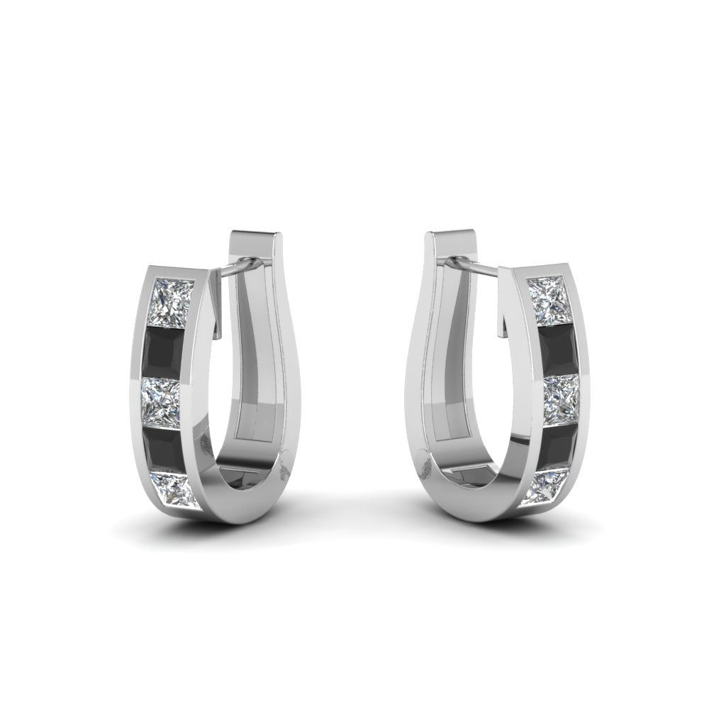 Channel Set Huggie Hoop Earring