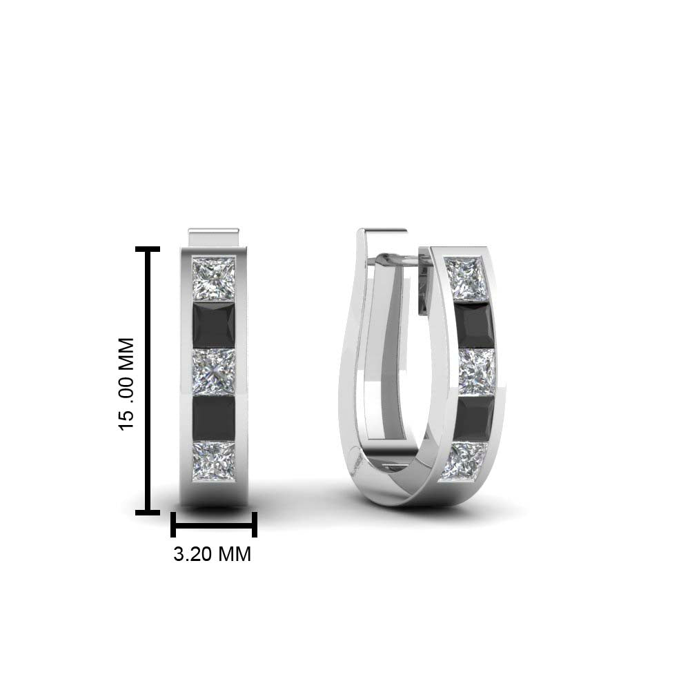 Channel Set Huggie Hoop Earring