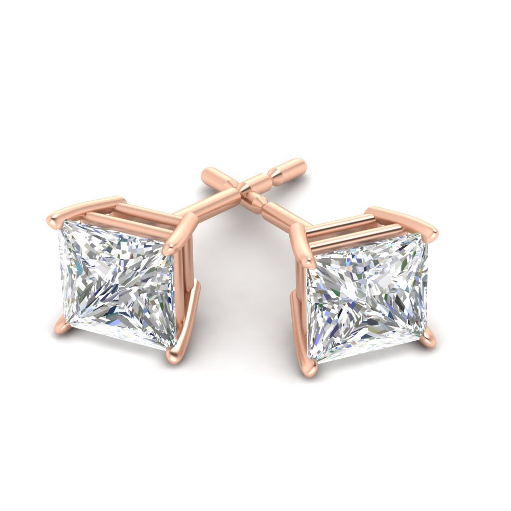 Princess Cut Diamond Stud Earring