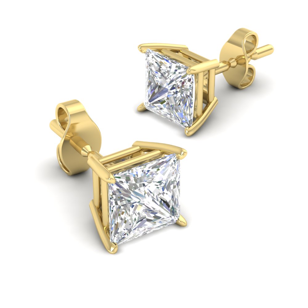 Princess Cut Diamond Stud Earring