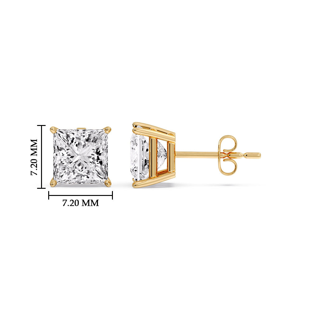 Princess Cut Diamond Stud Earring