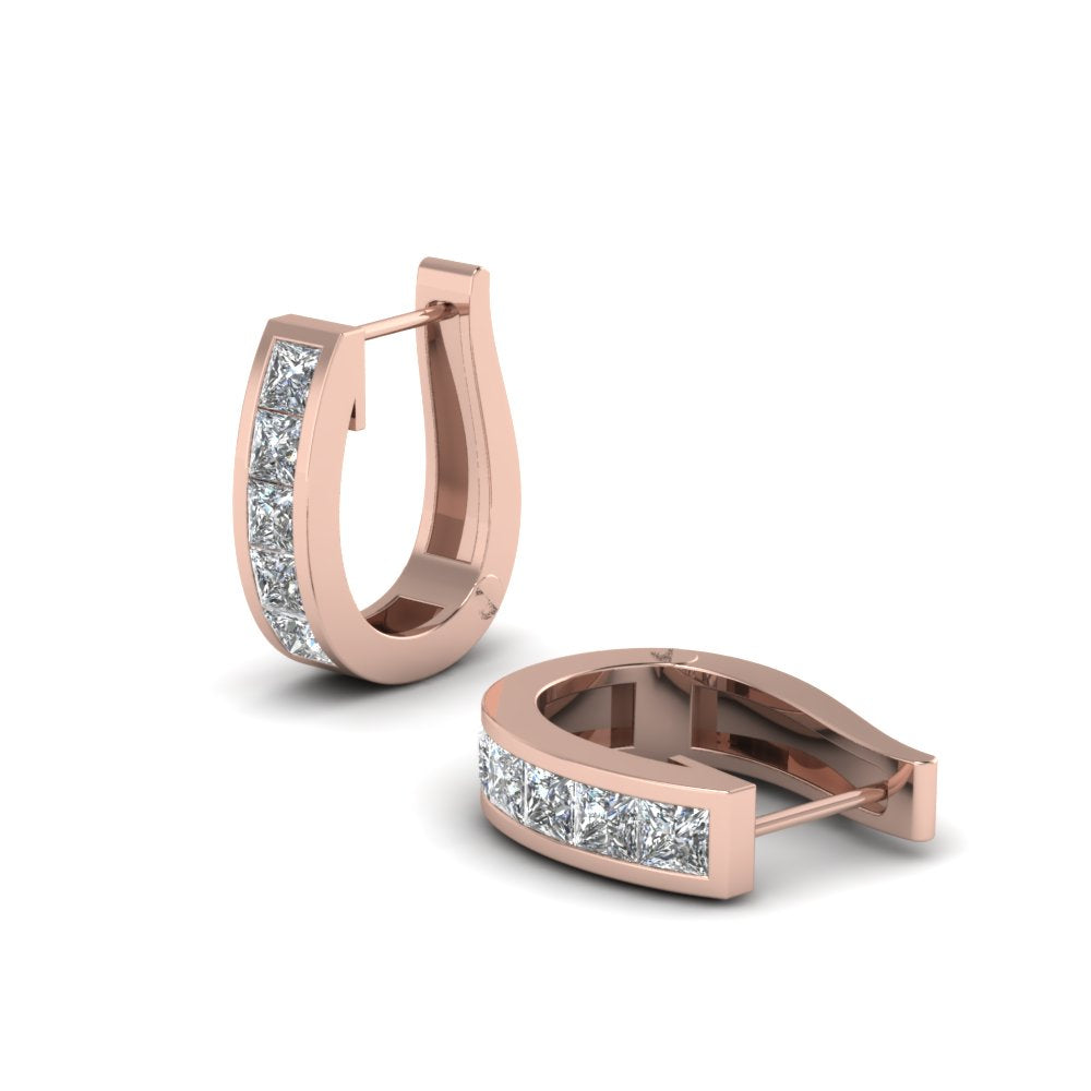 Channel Set Huggie Hoop Earring