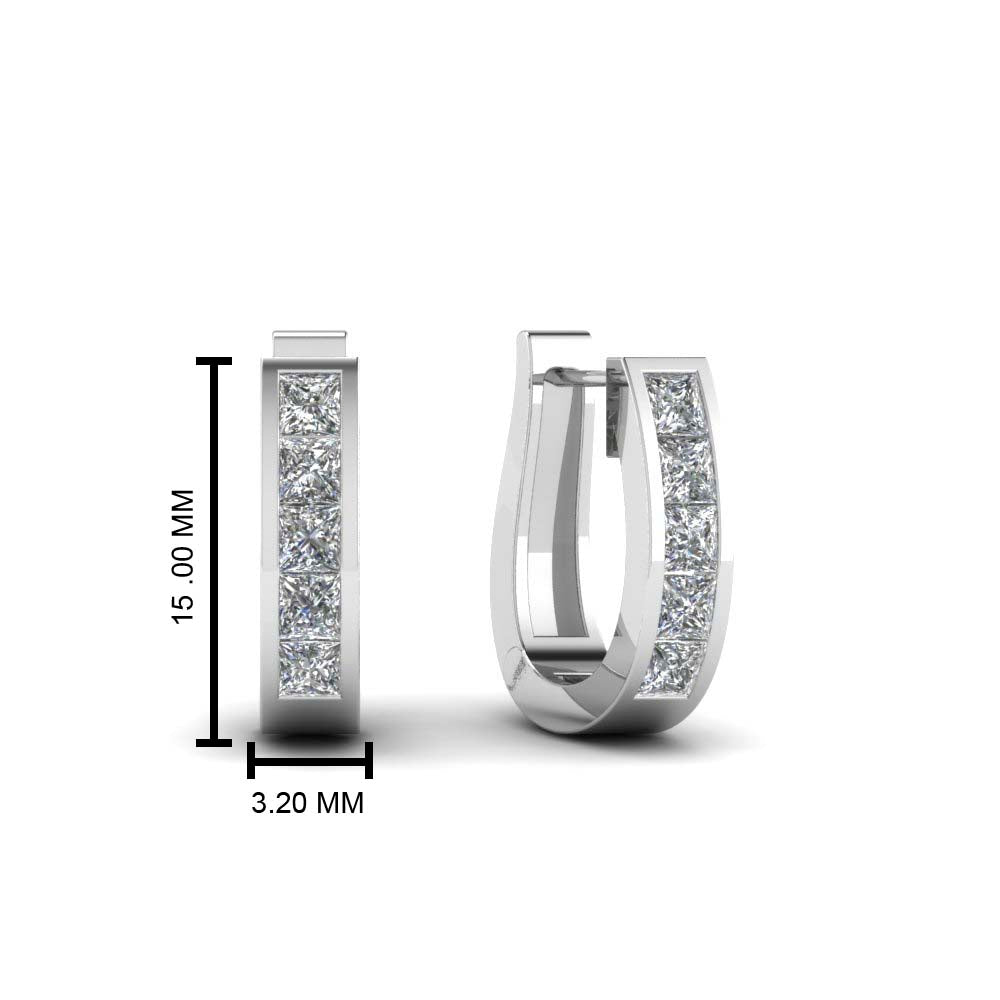 Channel Set Huggie Hoop Earring