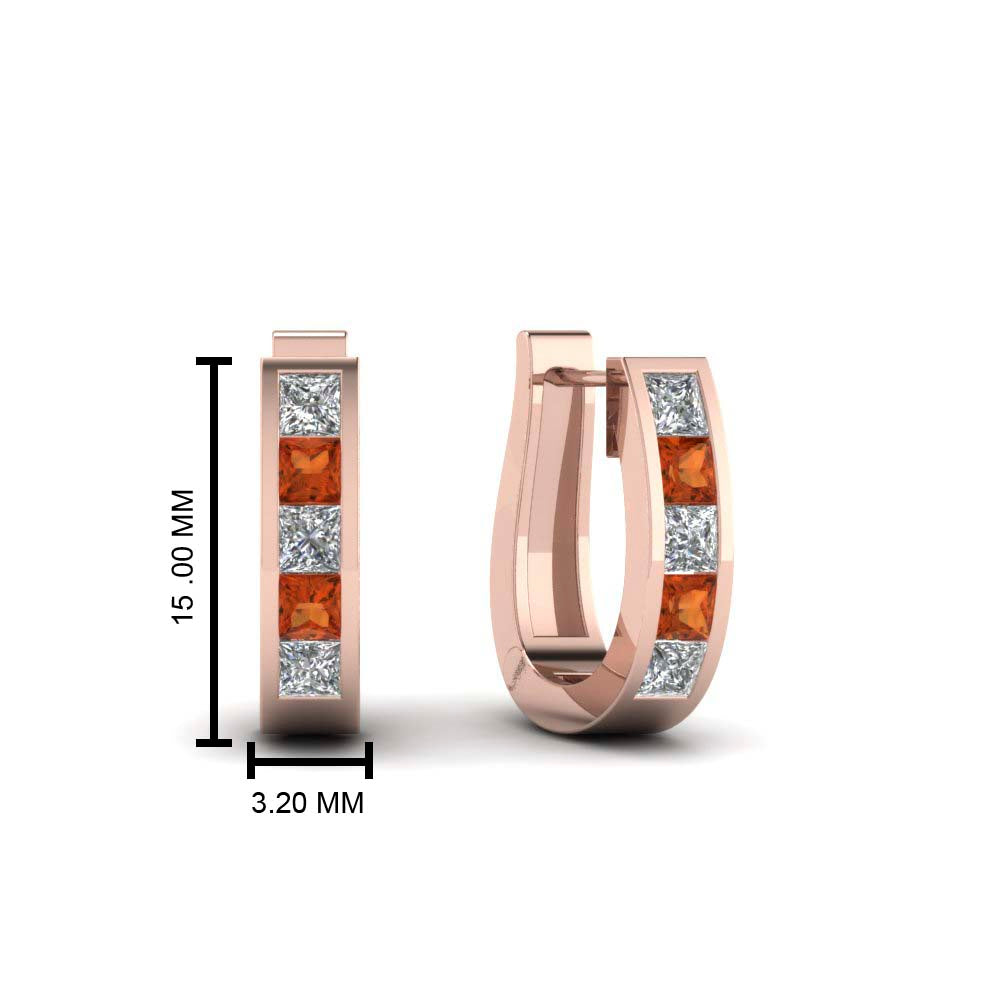 Channel Set Huggie Hoop Earring