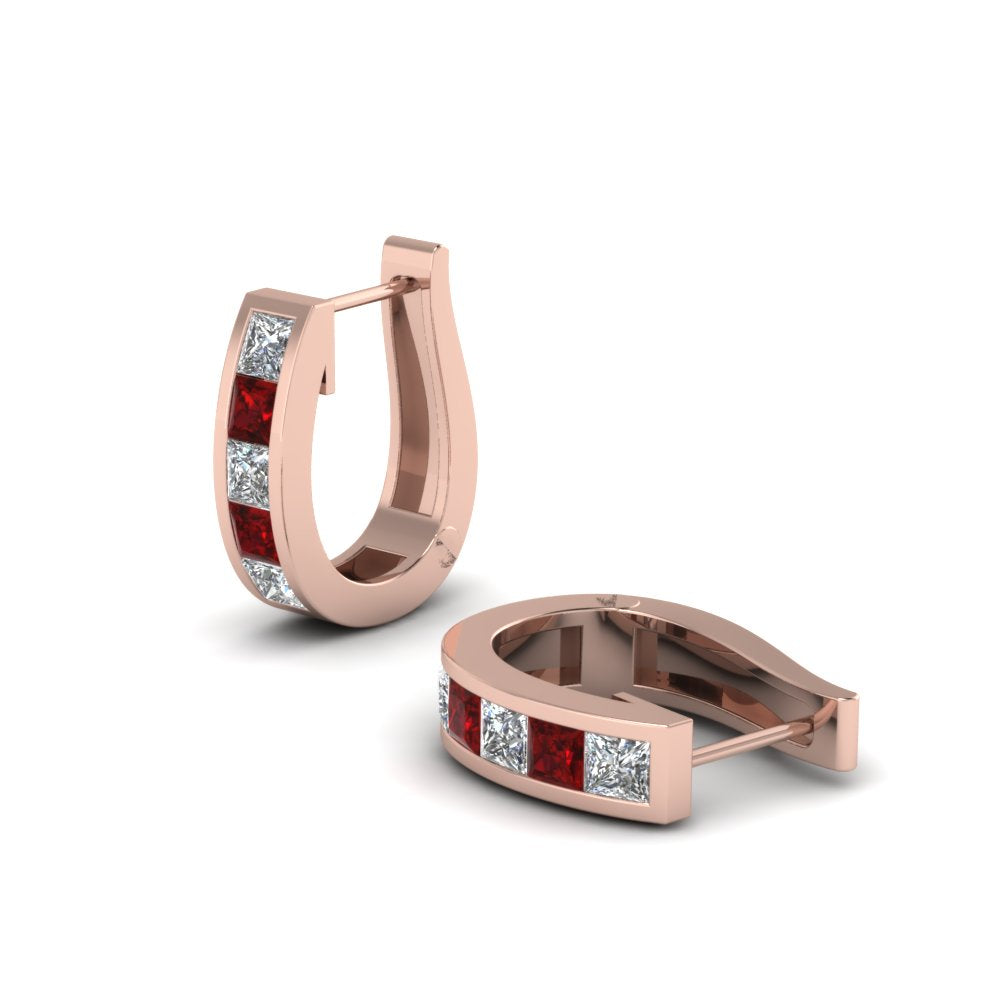 Channel Set Huggie Hoop Earring
