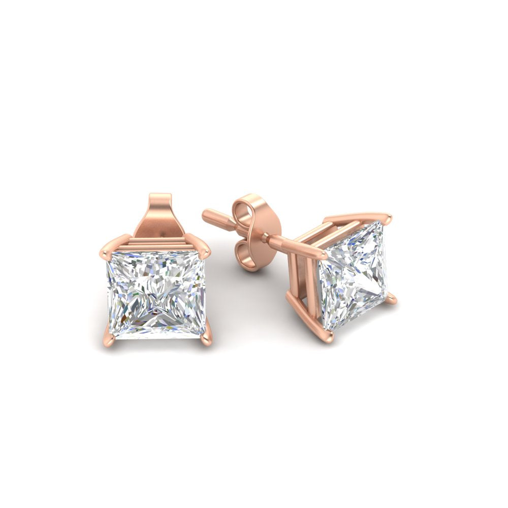 Princess Cut Diamond Stud Earring