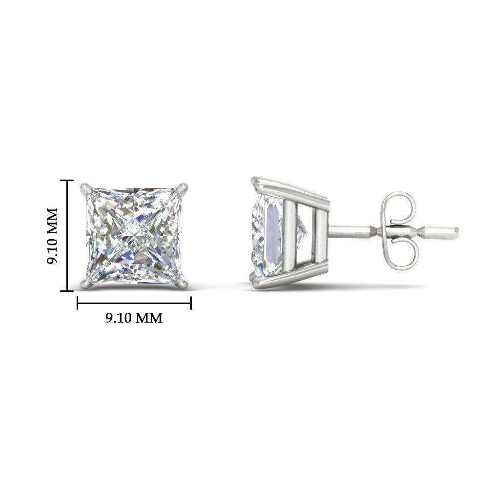 Princess Cut Diamond Stud Earring