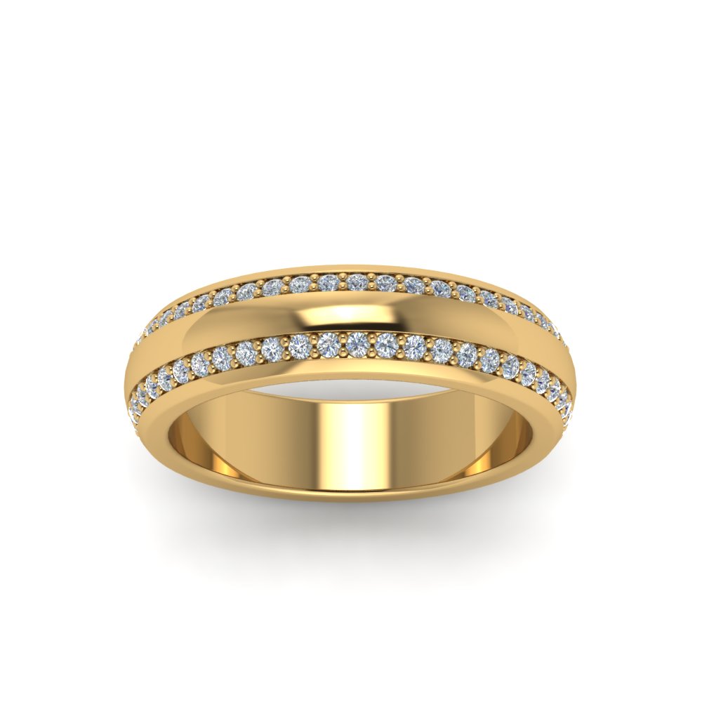 Beveled Edge Matte Eternity Mens Engagement Ring