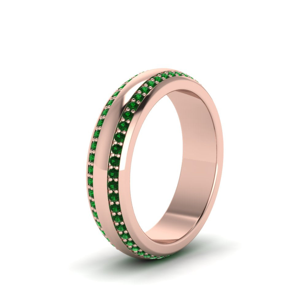 Beveled Edge Matte Eternity Mens Engagement Ring